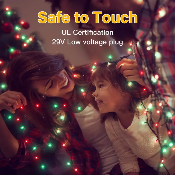 Red and Green Christmas string Lights - 66ft String Lights Indoor Clear Wire 8 Modes Plug in Waterproof Fairy Light with Timer Memory for Indoor Outside Bedroom Home Party Decorations