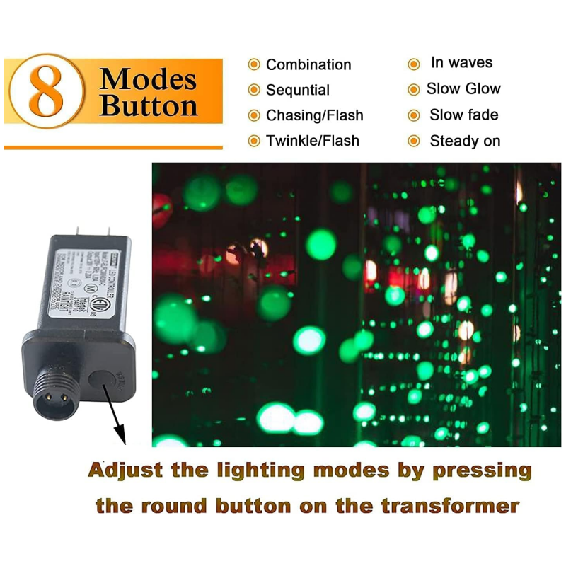 72FT/200 LEDs Green String Lights Indoor/Outdoor, Waterproof 8 Modes Green Wire Tree Lights for St Patrick's Day Christmas Halloween Decorations (Green)