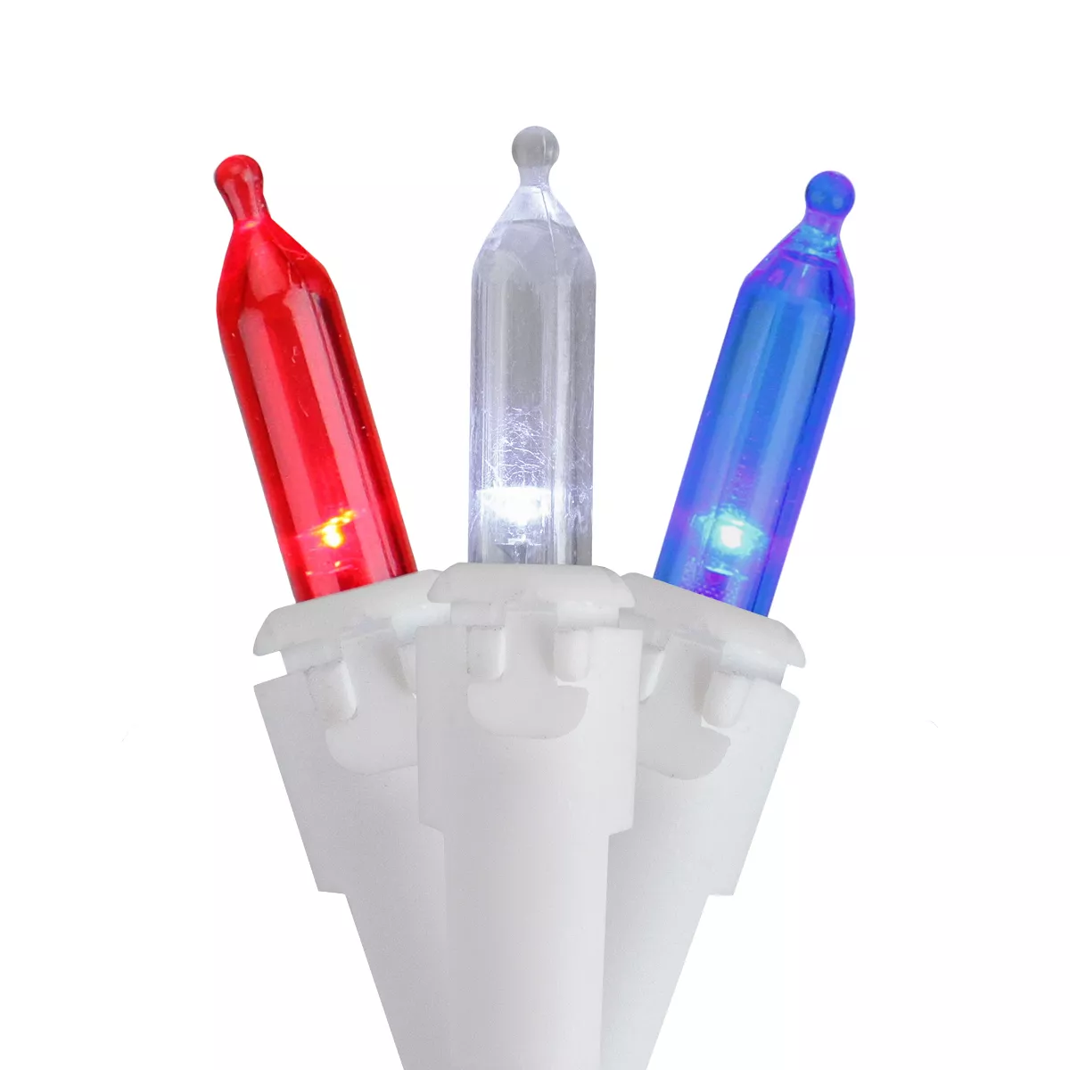 Red White and Blue Mini Lights, 4th of July Patriotic String Lights Green Wire,16FT 50 Leds Incandescent Independence Day Lights for Indoor Outdoor Christmas Party Decor