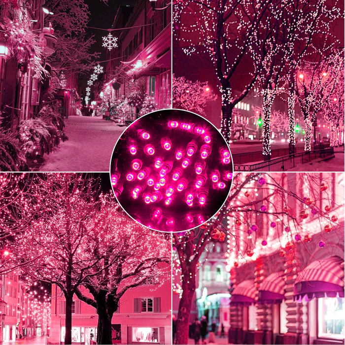 39FT Pink String fairy Lights, 8 Modes 100 leds Plug in, Fairy String Lights for Xmas Tree Wedding Bedroom Valentine's Day Propose Easter day