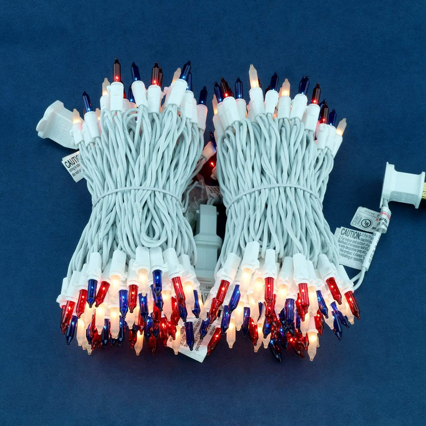 Red White and Blue Mini Lights, 4th of July Patriotic String Lights Green Wire,16FT 50 Leds Incandescent Independence Day Lights for Indoor Outdoor Christmas Party Decor