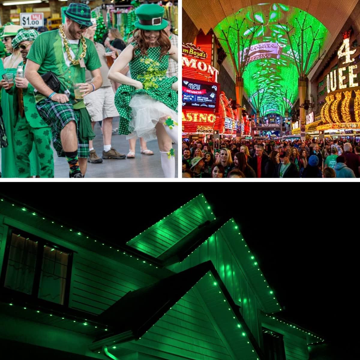 72FT/200 LEDs Green String Lights Indoor/Outdoor, Waterproof 8 Modes Green Wire Tree Lights for St Patrick's Day Christmas Halloween Decorations (Green)