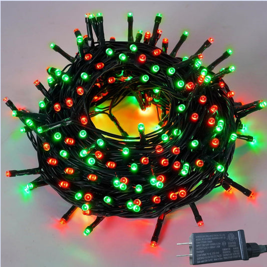 Red and Green Christmas string Lights - 66ft String Lights Indoor Clear Wire 8 Modes Plug in Waterproof Fairy Light with Timer Memory for Indoor Outside Bedroom Home Party Decorations